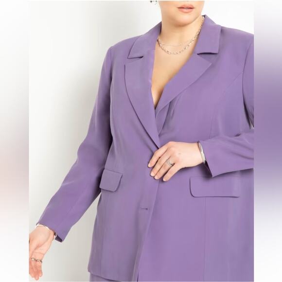 Eloquii Purple Two Button Corpcore Office Blazer Womens Size 22 NWT Ladylike - Picture 1 of 9